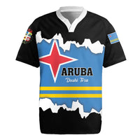 Aruba Dushi Tera Rugby Jersey Coat Of Arms Torn Paper Stylized