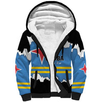 Aruba Dushi Tera Sherpa Hoodie Coat Of Arms Torn Paper Stylized