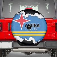 Aruba Dushi Tera Spare Tire Cover Coat Of Arms Torn Paper Stylized