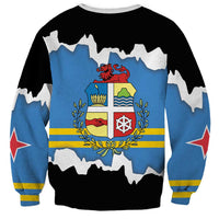 Aruba Dushi Tera Sweatshirt Coat Of Arms Torn Paper Stylized
