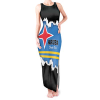 Aruba Dushi Tera Tank Maxi Dress Coat Of Arms Torn Paper Stylized