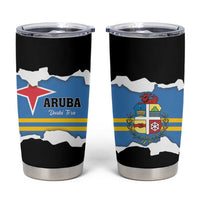 Aruba Dushi Tera Tumbler Cup Coat Of Arms Torn Paper Stylized