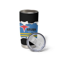 Aruba Dushi Tera Tumbler Cup Coat Of Arms Torn Paper Stylized