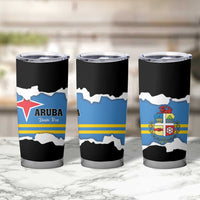 Aruba Dushi Tera Tumbler Cup Coat Of Arms Torn Paper Stylized