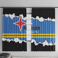 Aruba Dushi Tera Window Curtain Coat Of Arms Torn Paper Stylized
