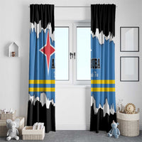 Aruba Dushi Tera Window Curtain Coat Of Arms Torn Paper Stylized