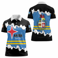 Aruba Dushi Tera Women Polo Shirt Coat Of Arms Torn Paper Stylized