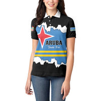 Aruba Dushi Tera Women Polo Shirt Coat Of Arms Torn Paper Stylized