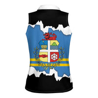 Aruba Dushi Tera Women Sleeveless Polo Shirt Coat Of Arms Torn Paper Stylized