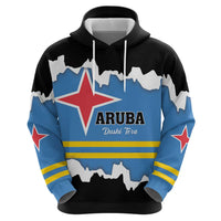 Aruba Dushi Tera Zip Hoodie Coat Of Arms Torn Paper Stylized