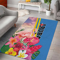 Aruba Flamingo Area Rug Tropical Sunset Vibes