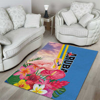 Aruba Flamingo Area Rug Tropical Sunset Vibes