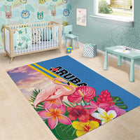 Aruba Flamingo Area Rug Tropical Sunset Vibes