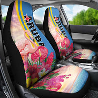 Aruba Flamingo Car Seat Cover Tropical Sunset Vibes