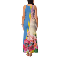 Personalised Aruba Flamingo Family Matching Tank Maxi Dress and Hawaiian Shirt Tropical Sunset Vibes
