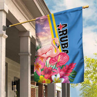 Aruba Flamingo Garden Flag Tropical Sunset Vibes