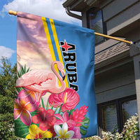 Aruba Flamingo Garden Flag Tropical Sunset Vibes