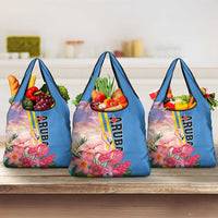 Aruba Flamingo Grocery Bag Tropical Sunset Vibes