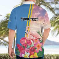 Personalised Aruba Flamingo Hawaiian Shirt Tropical Sunset Vibes