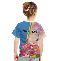 Personalised Aruba Flamingo Kid T Shirt Tropical Sunset Vibes