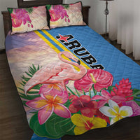 Aruba Flamingo Quilt Bed Set Tropical Sunset Vibes