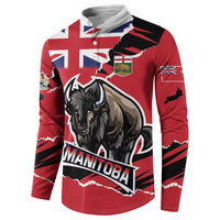 Personalized Canada Manitoba Province Bison Button Sweatshirt Gloriosus et Liber