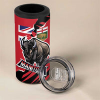 Personalized Canada Manitoba Province Bison 4 in 1 Can Cooler Tumbler Gloriosus et Liber