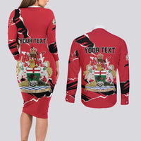 Personalized Canada Manitoba Province Bison Couples Matching Long Sleeve Bodycon Dress and Long Sleeve Button Shirt Gloriosus et Liber