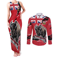 Personalized Canada Manitoba Province Bison Couples Matching Tank Maxi Dress and Long Sleeve Button Shirt Gloriosus et Liber