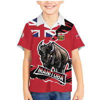 Personalized Canada Manitoba Province Bison Family Matching Mermaid Dress and Hawaiian Shirt Gloriosus et Liber