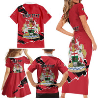 Personalized Canada Manitoba Province Bison Family Matching Short Sleeve Bodycon Dress and Hawaiian Shirt Gloriosus et Liber