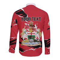 Personalized Canada Manitoba Province Bison Long Sleeve Button Shirt Gloriosus et Liber