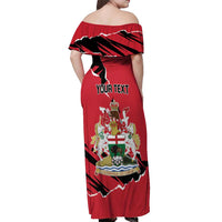Personalized Canada Manitoba Province Bison Off Shoulder Maxi Dress Gloriosus et Liber