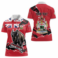Personalized Canada Manitoba Province Bison Women Polo Shirt Gloriosus et Liber