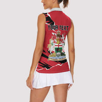 Personalized Canada Manitoba Province Bison Women Sleeveless Polo Shirt Gloriosus et Liber