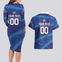 Custom Dominican Republic Basketball Couples Matching Long Sleeve Bodycon Dress and Hawaiian Shirt Enjoy The Game