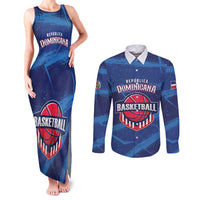 Custom Dominican Republic Basketball Couples Matching Tank Maxi Dress and Long Sleeve Button Shirt Enjoy The Game