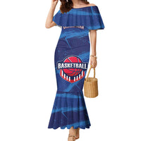 Custom Dominican Republic Basketball Family Matching Mermaid Dress and Hawaiian Shirt Enjoy The Game