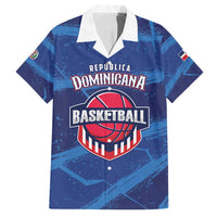 Custom Dominican Republic Basketball Family Matching Off Shoulder Short Dress and Hawaiian Shirt Enjoy The Game