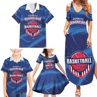 Custom Dominican Republic Basketball Family Matching Summer Maxi Dress and Hawaiian Shirt Enjoy The Game