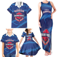 Custom Dominican Republic Basketball Family Matching Tank Maxi Dress and Hawaiian Shirt Enjoy The Game