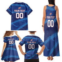 Custom Dominican Republic Basketball Family Matching Tank Maxi Dress and Hawaiian Shirt Enjoy The Game
