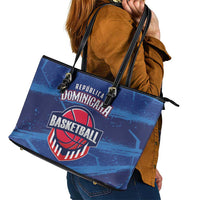 Dominican Republic Basketball Leather Tote Bag Enjoy The Game