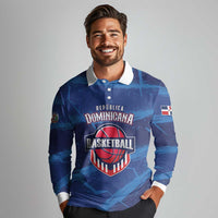 Custom Dominican Republic Basketball Long Sleeve Polo Shirt Enjoy The Game