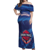 Custom Dominican Republic Basketball Off Shoulder Maxi Dress Enjoy The Game