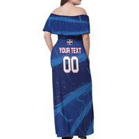 Custom Dominican Republic Basketball Off Shoulder Maxi Dress Enjoy The Game