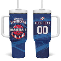 Custom Dominican Republic Basketball Tumbler With Handle Enjoy The Game
