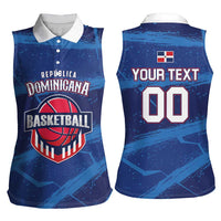 Custom Dominican Republic Basketball Women Sleeveless Polo Shirt Enjoy The Game