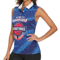 Custom Dominican Republic Basketball Women Sleeveless Polo Shirt Enjoy The Game