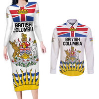Personalized Canada British Columbia Province Couples Matching Long Sleeve Bodycon Dress and Long Sleeve Button Shirt Splendor sine occasu